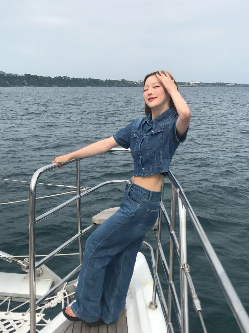 Horizon denim set up pants