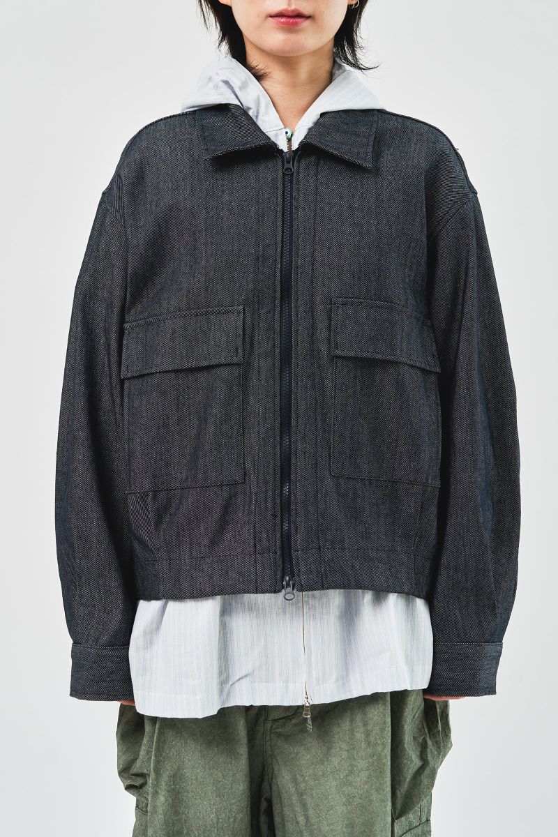 Mei Cropped Denim Jacket (2color)
