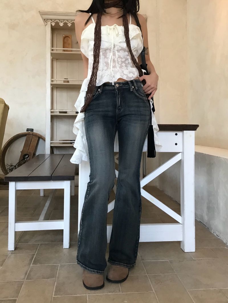Bridget Gradient Washing Bootcut Denim Pants