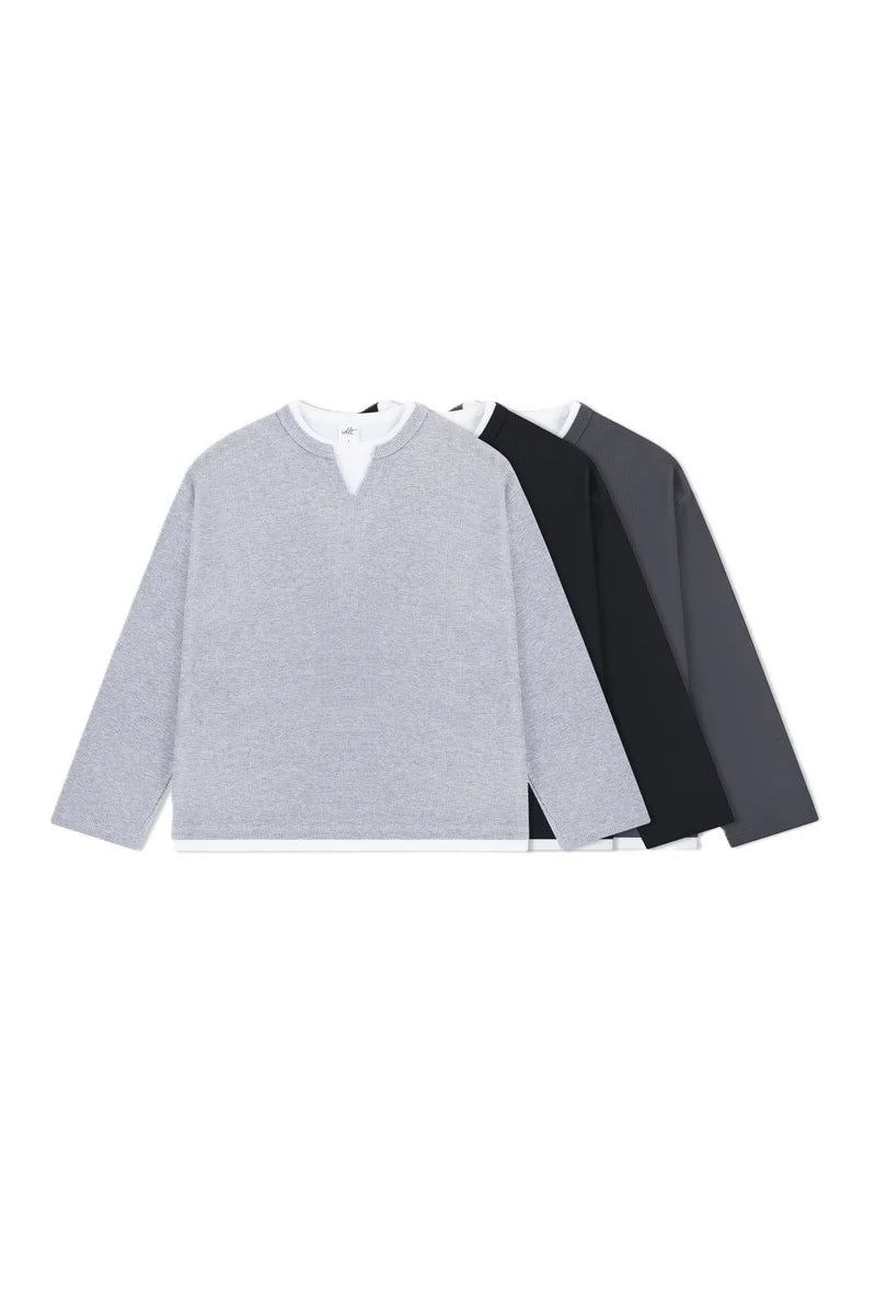 IDLT Basicsの「Waffle Layered Henley Long Sleeve（Tops）」