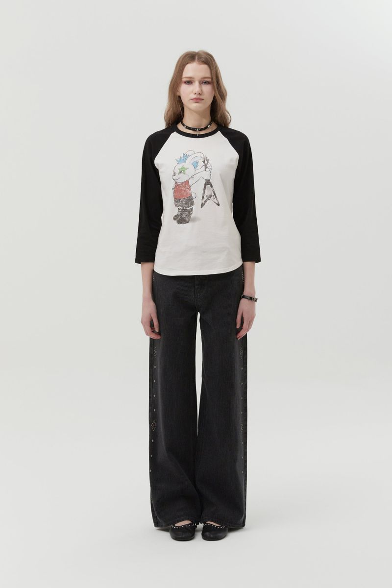 ROCKTTY BUNNY RAGLAN T-SHIRT [WHITE]