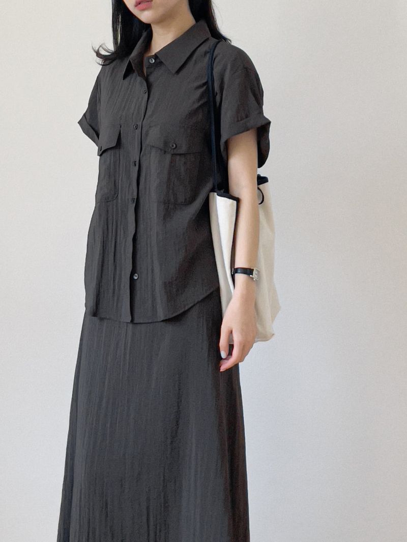 INCHANT ME(インチャントミー)の「Even Nylon Roll-up Short Sleeve Shirt(Tops)」