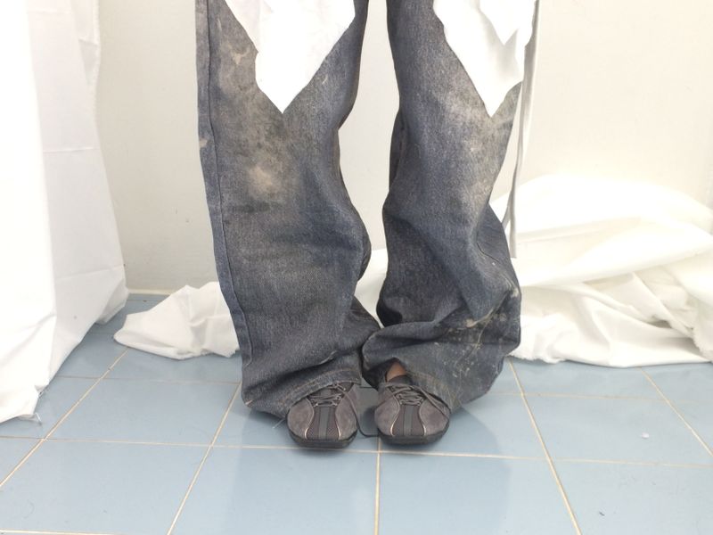 rough-washed vintage denim