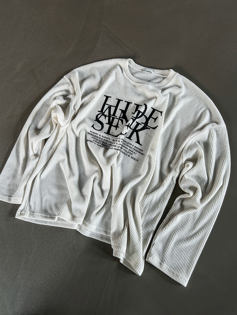 dope lettering knit long-sleeved