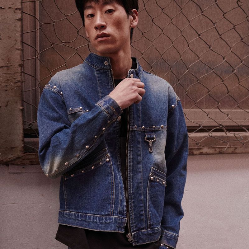 sookim(スキム)の「スタッドフックデニムレーサージャケット_ブルー(ジャケット/アウター)」