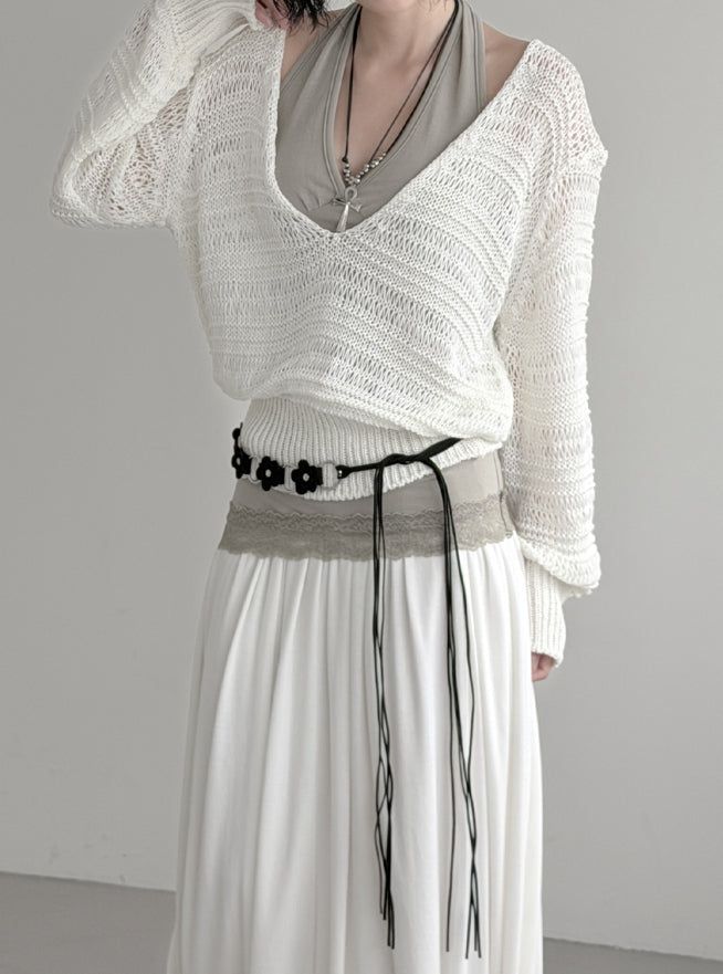 Flobe Deep V-Neck Net Knit