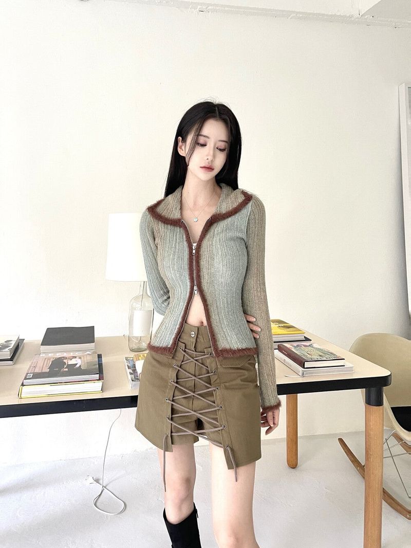 1062. Eyelet wrap pocket sk-pt (3color)