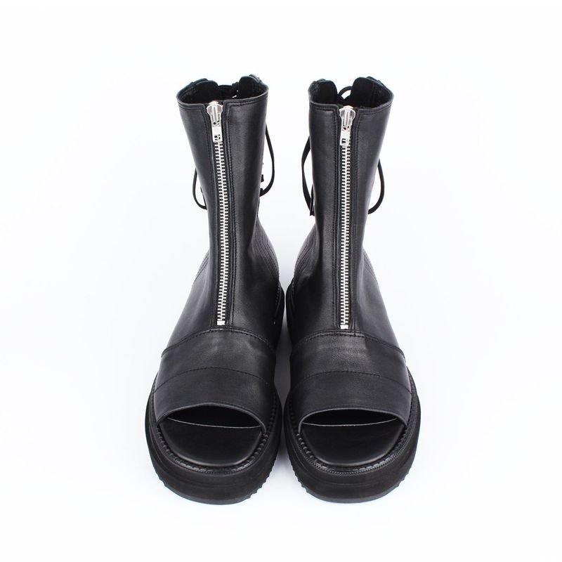 DAVID STONE FRONT ZIPPER BACK LACE UP SANDALS (original)