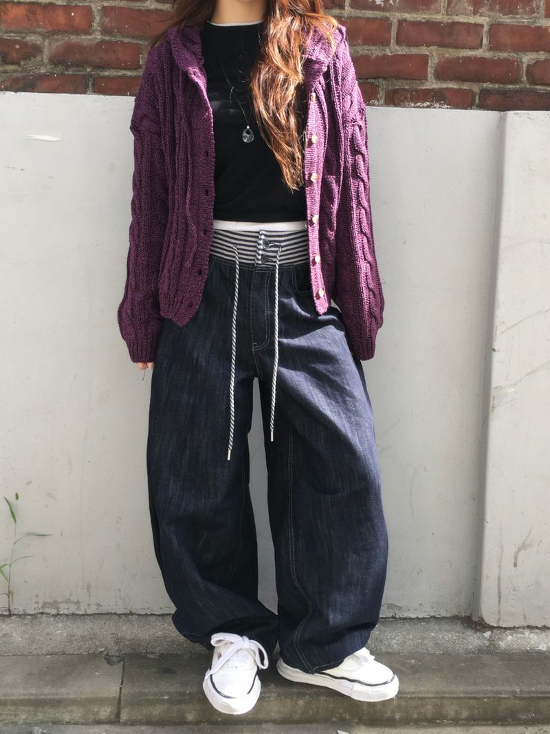 Witty Cable Hooded Knit Cardigan (5c)
