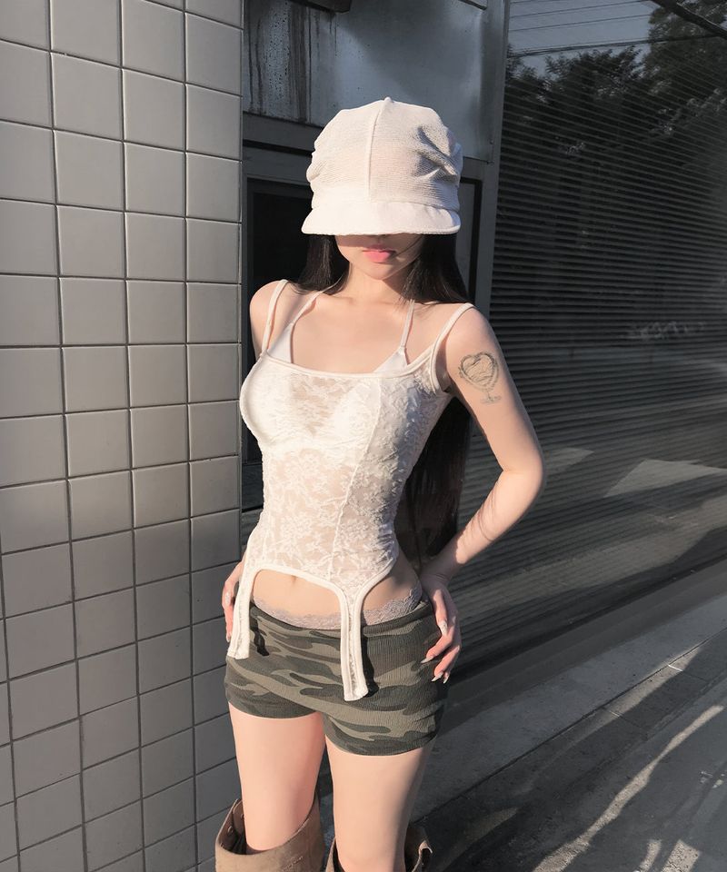 lace garter top (3colors)