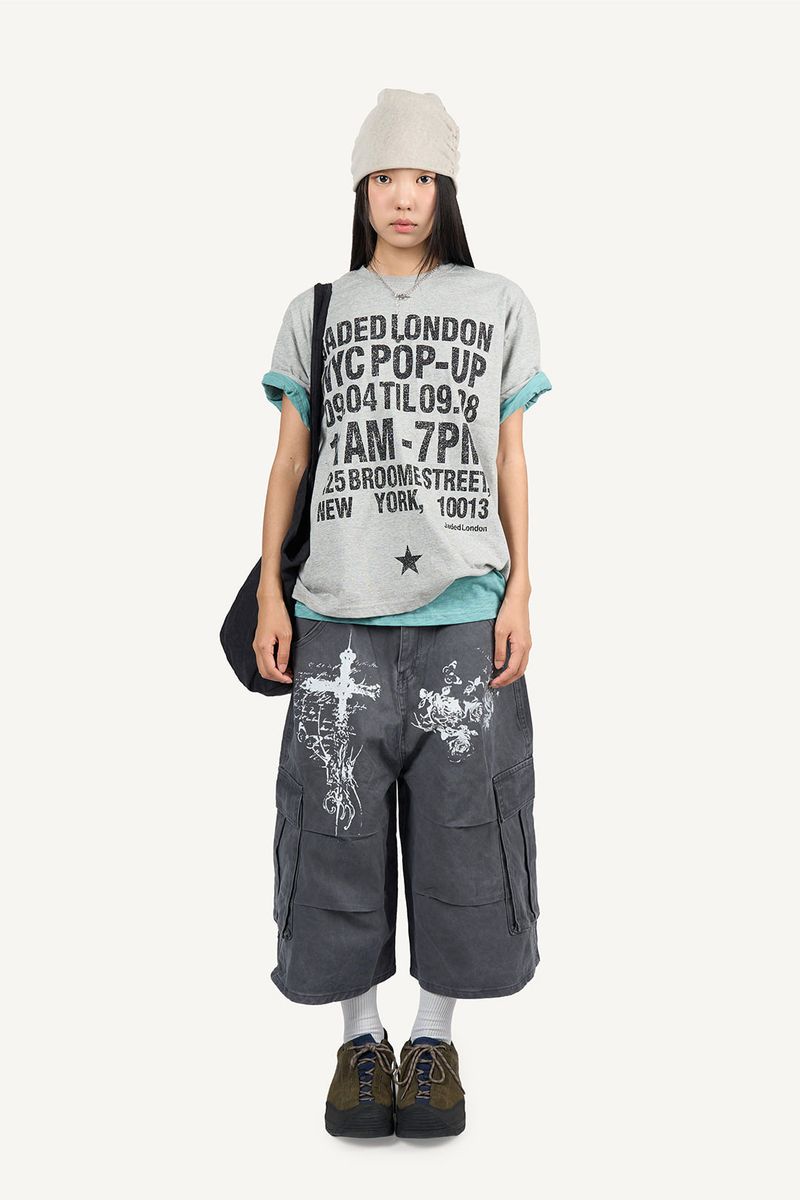 Cross-print Cargo Bermuda Pants