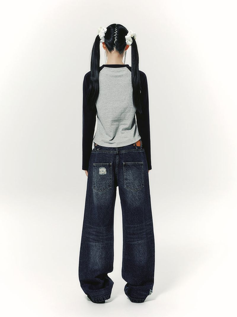 STAR APLIQUE DENIM PANTS INDIGO