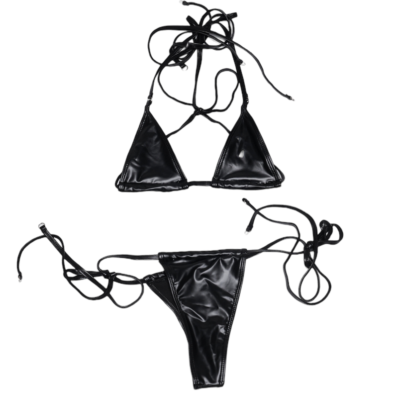 LEATHER BIKINI SET