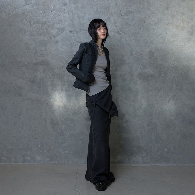 DOUBLE WAIST MAXI SKIRT