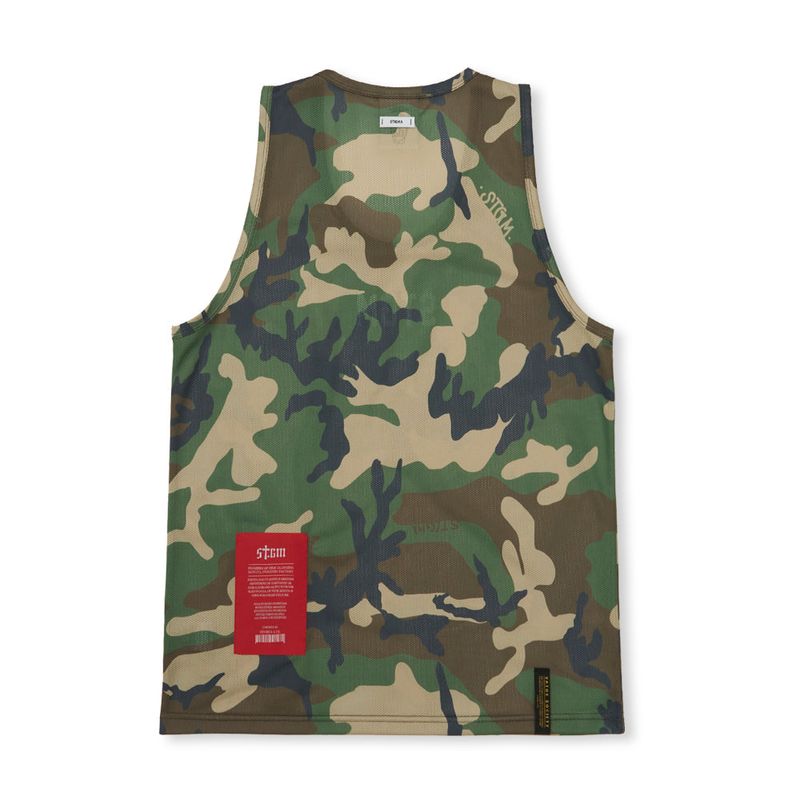 Mesh Oversized Sleeveless Camouflage