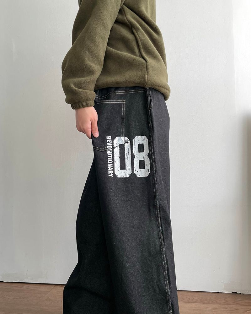 Revol Lettering Denim Pants