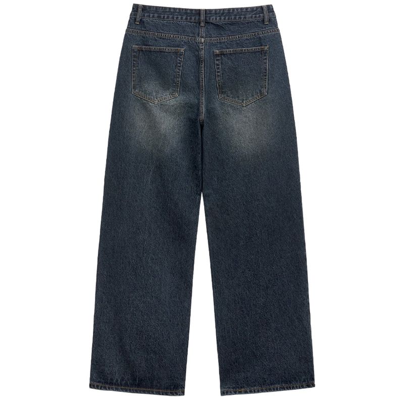 Basic washing denim pants (dark blue)