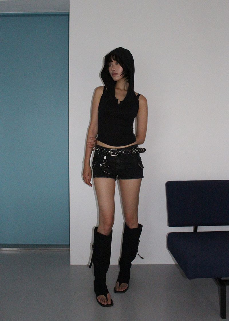 LOW STUD CARGO MINI SHORTS