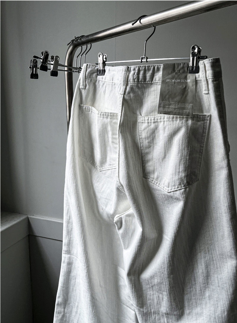 slob white wide denim pants