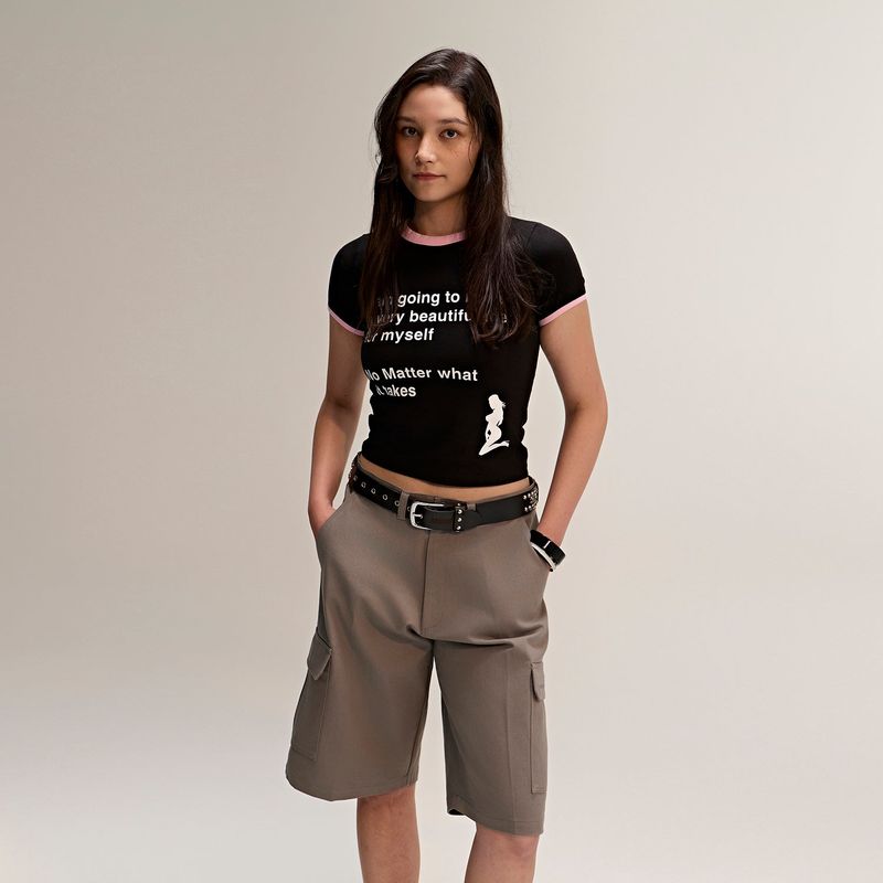 Beautiful Life Ringer Tee Black