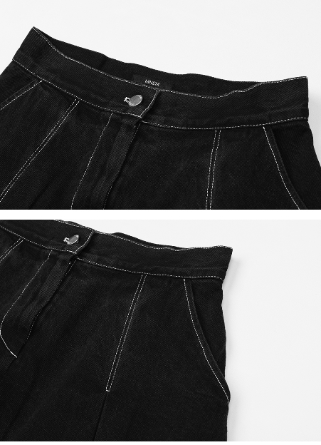 [mnem] denim set-up mini skirt