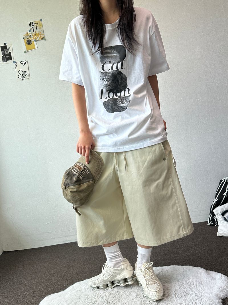 Jien Side Snap Cotton Bermuda Shorts 5color