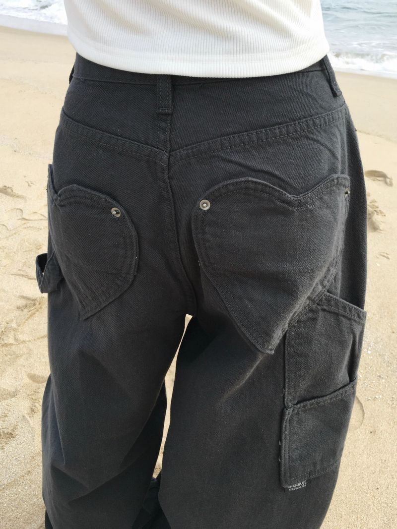 Lovey Heart Cargo Wide Pants (3c)