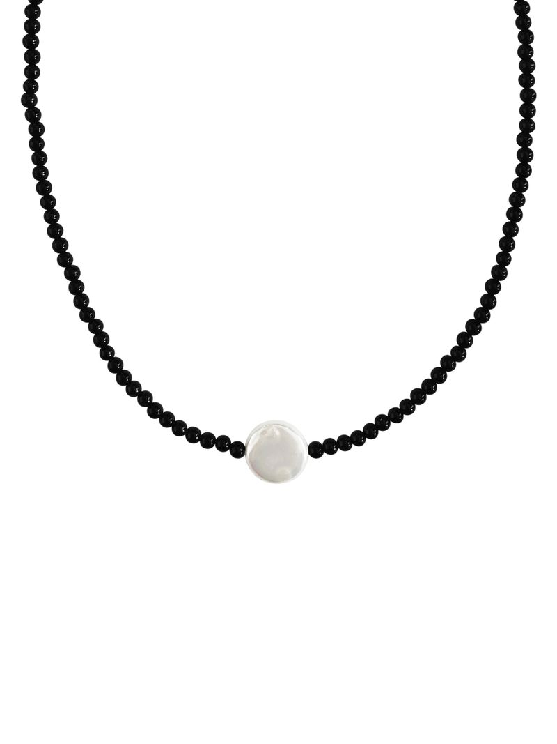 Flat Pearl Dew Drop Necklace 3Color