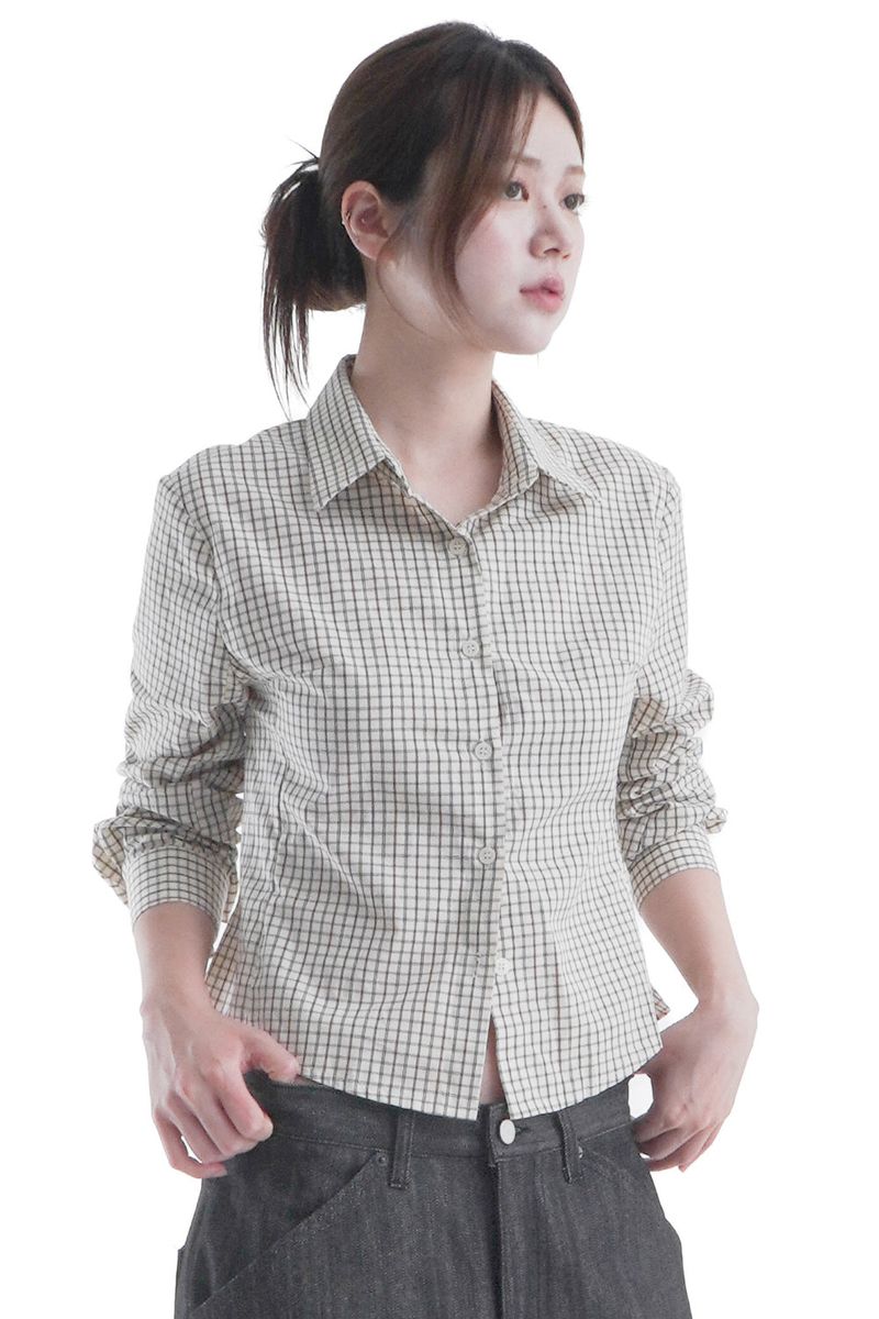  MINI CHECK CROP SHIRT
