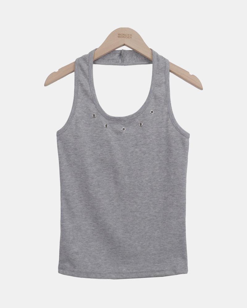 Beniz Eyelet Halter Sleeveless Top