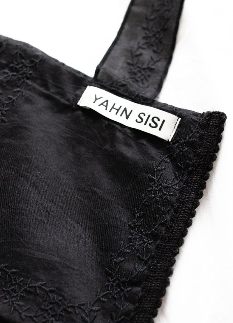 Lace Organza Bag - Black