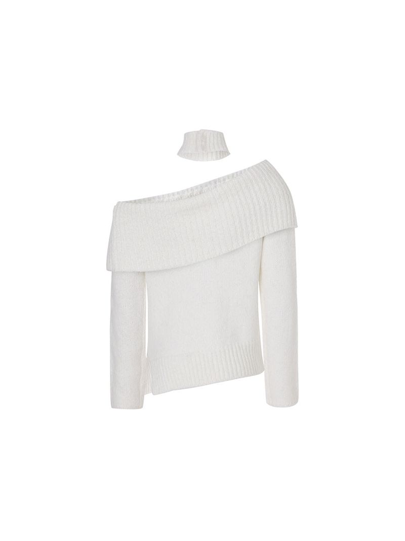 Muffler symbol knit set (White)