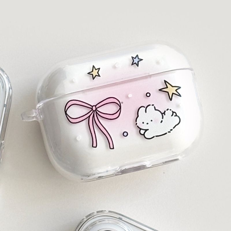 [AirPods] Ribbon rabbit hard case (pink) (only case)