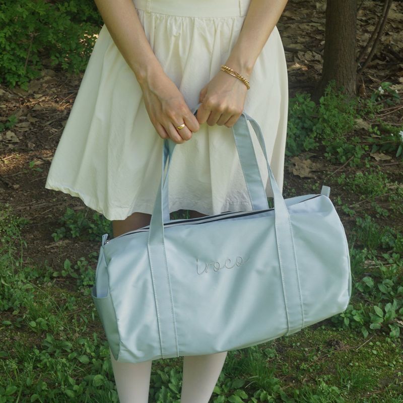 logo duffle bag_baby blue