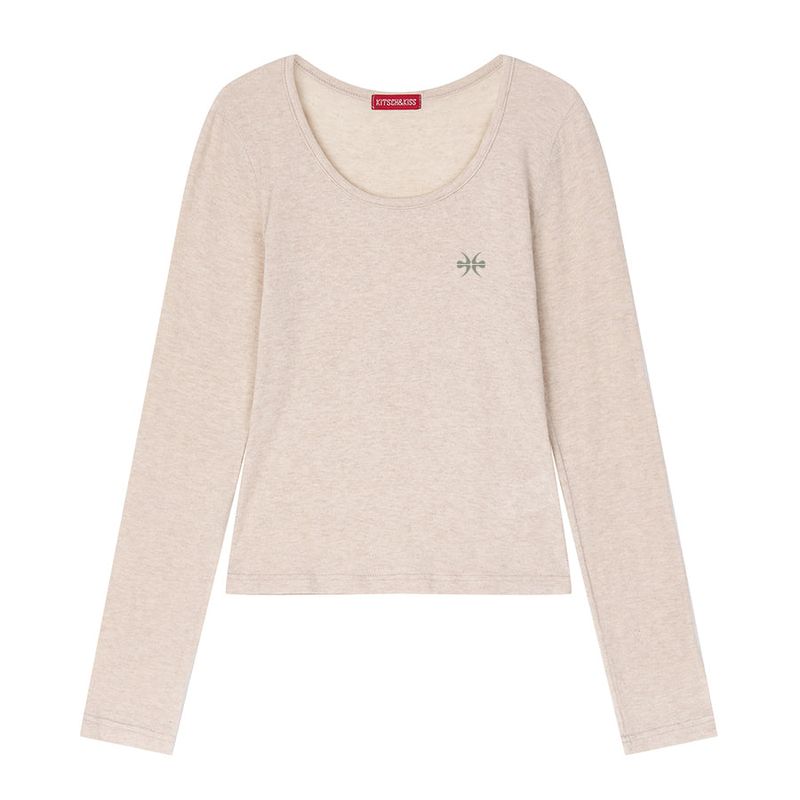 kitsch&kiss（キッチアンドキス）の「MAIN LOGO MELANGE LONG SLEEVE (SBLKNK-100)（Tops）」