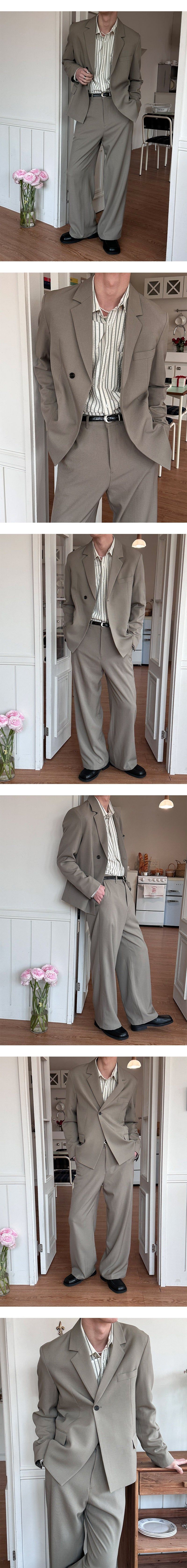 [Unisex] Half double short blazer(2color)