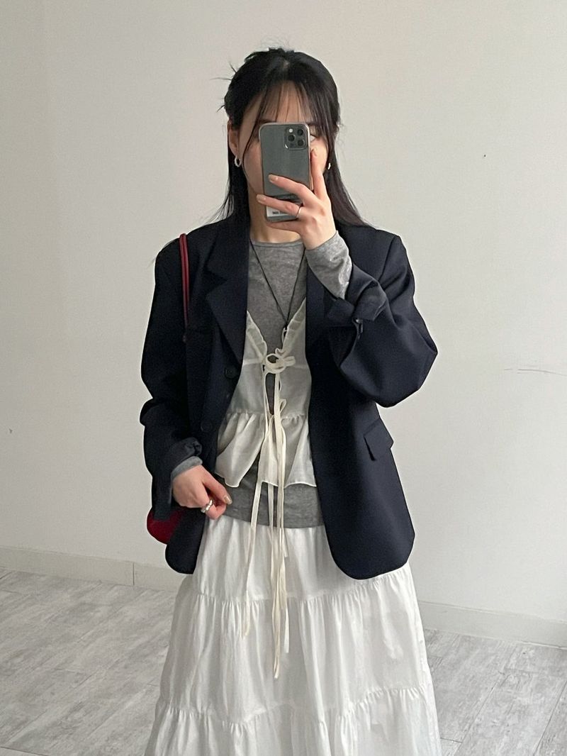 INCHANT ME（インチャントミー）の「Back-button Single Loose-fit Short Jacket（Jackets/Outerwear）」