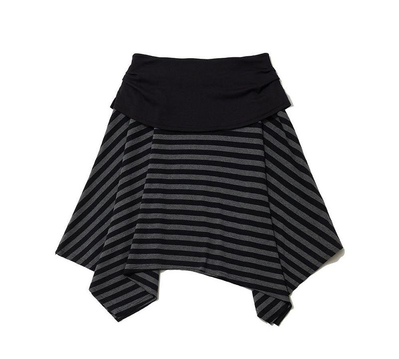 STRIPE SYMBOL UNBALANCED SKIRT
