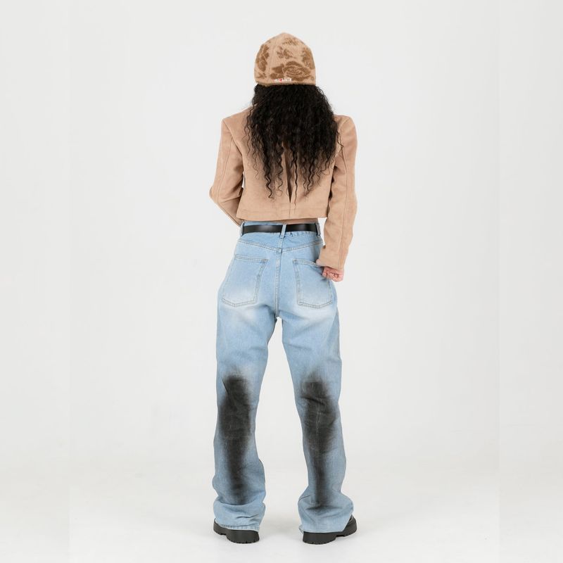 Black Leech Denim Pants