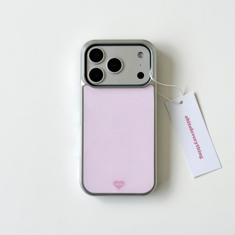ABOE（アビオエ）の「[Magsafe] PINK CREAM Silver Glass Bumper Case（Smartphone Accessories）」