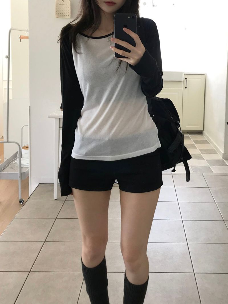 Raglan off-shoulder T-shirt (3 colors)