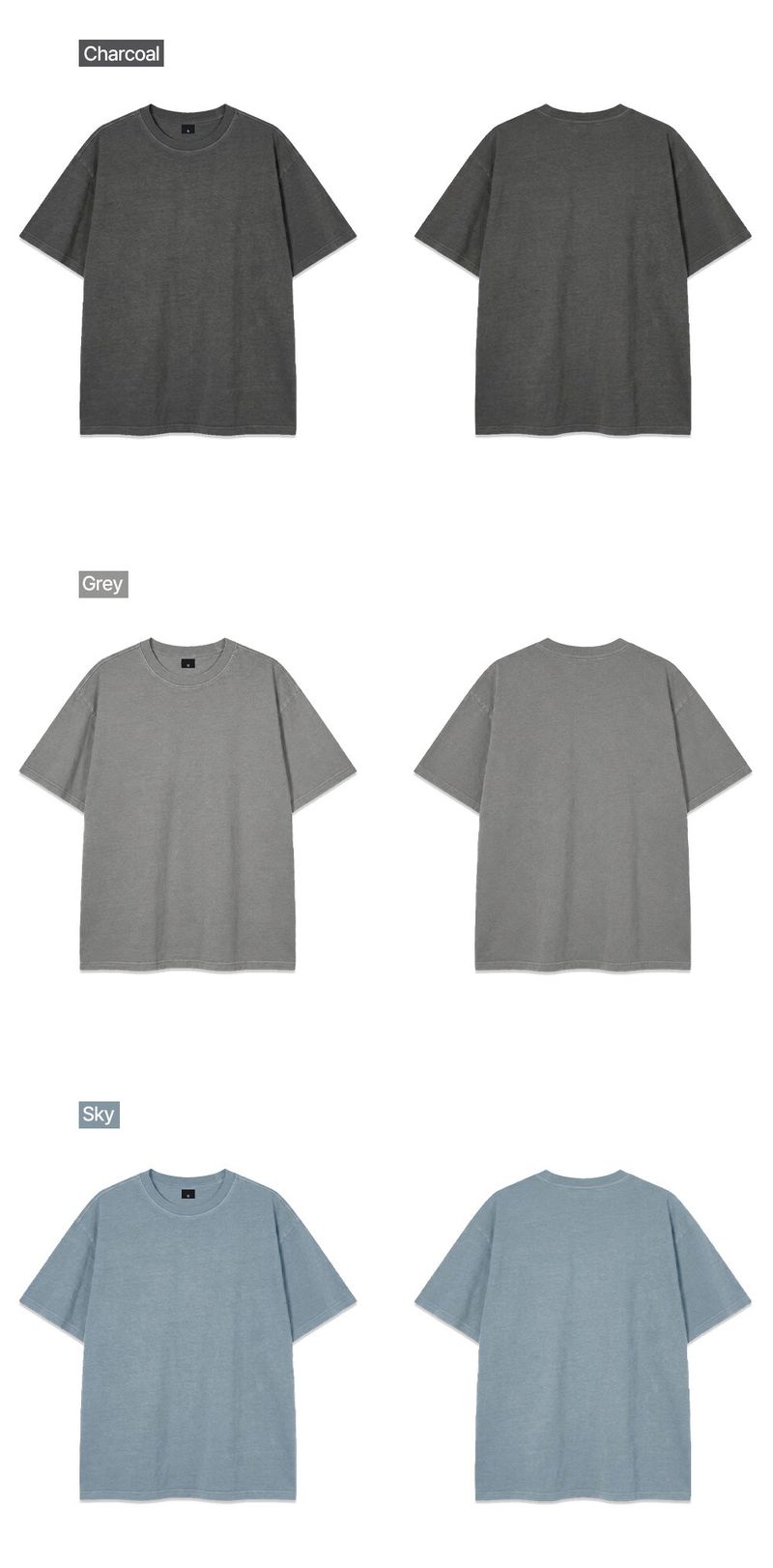 standard pigment-dyed short-sleeve t-shirt (3color)