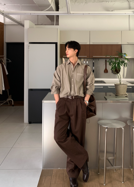 Glass Pigment Basic Cotton Shirt
