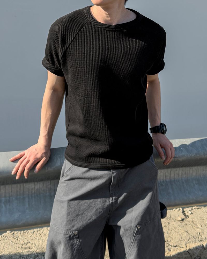 Morph Waffle Raglan Short Sleeve T-Shirt