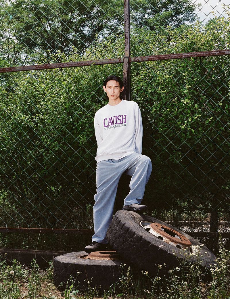 SERIF EMB SWEATSHIRT GREY(CV2CFUM470A)