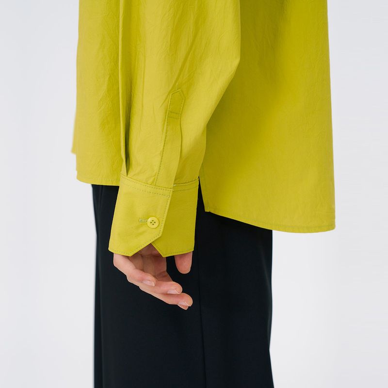 Crinkle Basic Shirts [Lime]