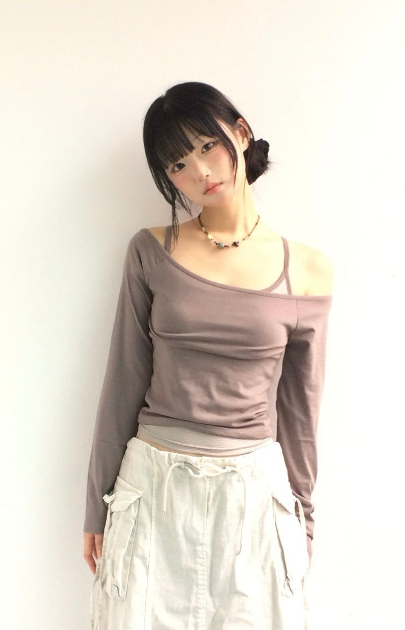 Striped mood layered t