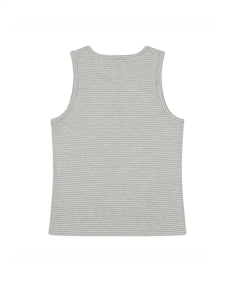 flow cotton ribbed sleeveless grey stripe