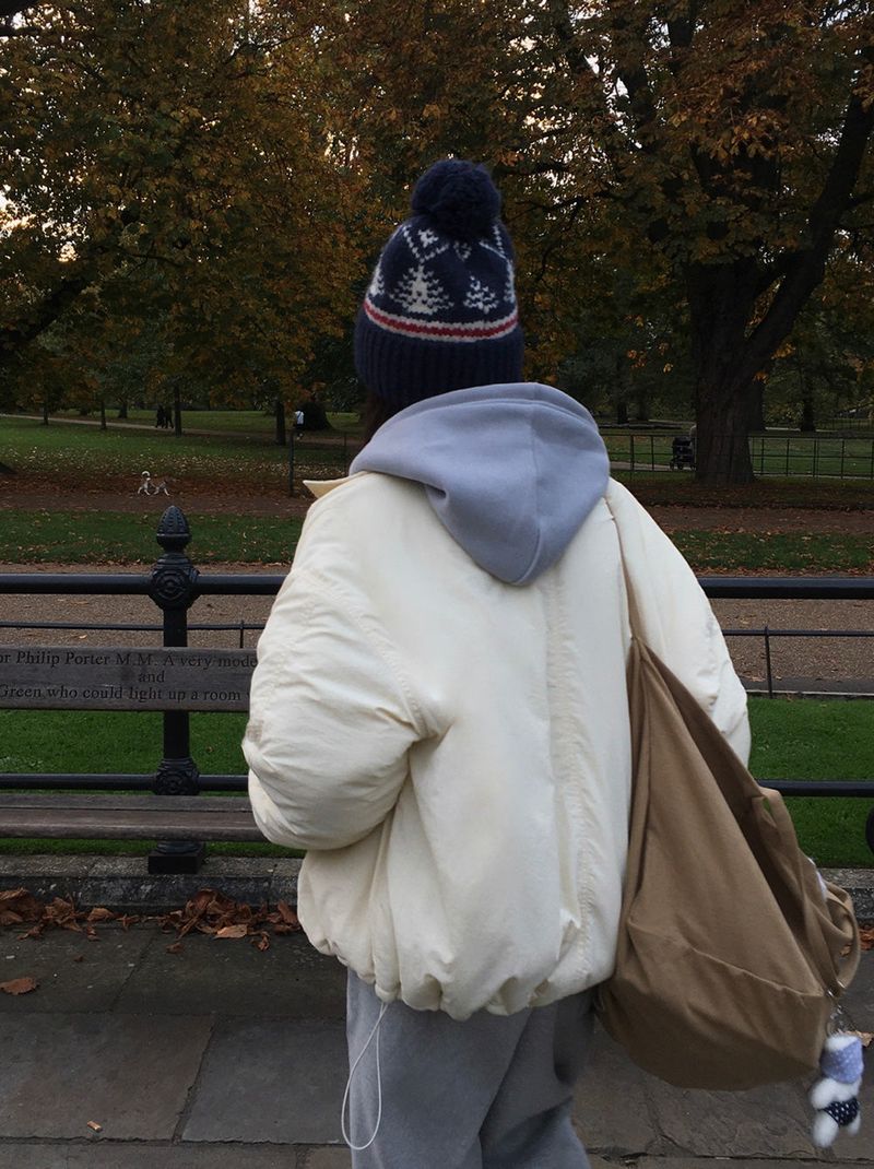 pompon Nordic knit cap
