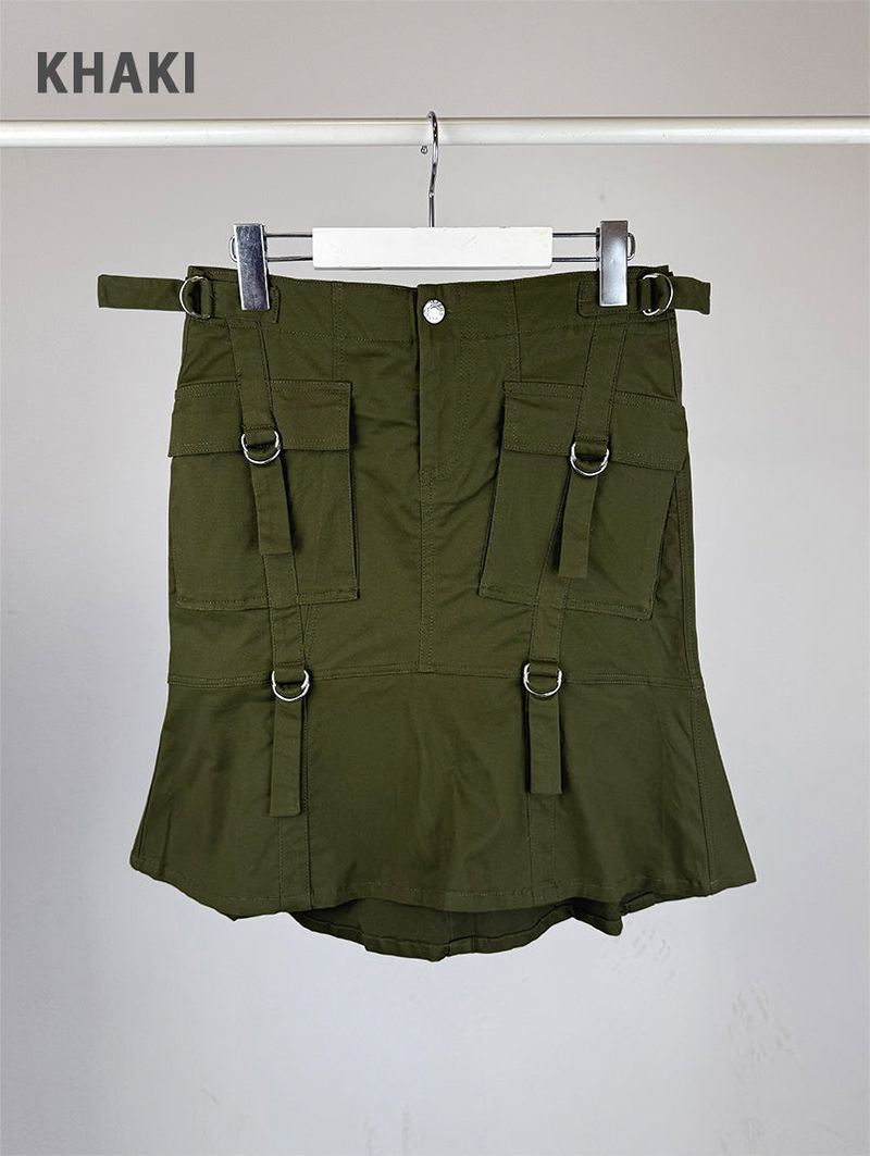STRAP CARGO MIDI SKIRT (2C)